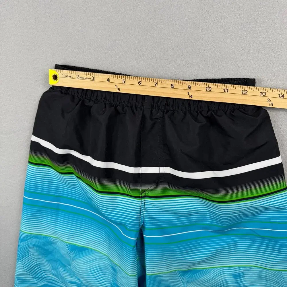 Under Armour Boys Blue Striped Swim Trunks YLG